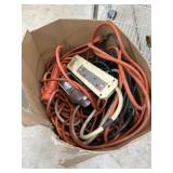 Box of various extension cords