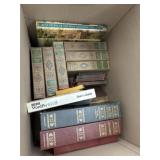 Box of landscaping and various old books