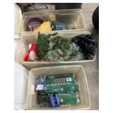 3- Totes of Holiday decorations and watering can