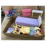 Flat of Barbie doll furniture