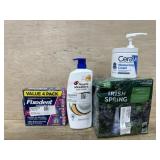 Fixodent. Head and shoulders. Irish spring.