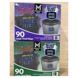 90ct 43 gal Trash Bags, 90ct 39 gal Yad Bags