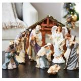 9 piece nativity set appears factory packed