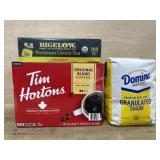 Coffee. Tea. 10lbs sugar