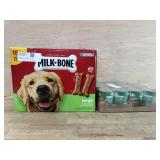 Milk bone and Iams dog food