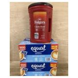 Folgers Coffee, 2x 1000pkts Equal