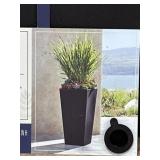 28" onyx black tall planter