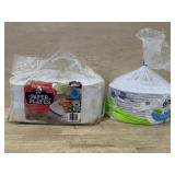 600 paper plates and 100 platters