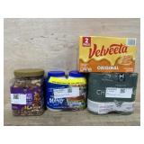 Mixed nuts. Mayo. Velveeta. Chunk chicken