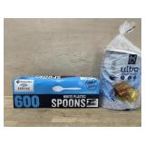 600 spoons and 300 plates