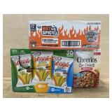 12 hot and spicy bowls. Veggie straws. Cheerios