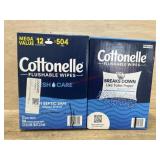2-12 packs cottonelle flushable wipes
