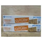 2-360 piece clear cutlery