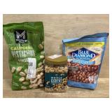 3lb Pistachios, 2lb Whole Cashews, 2lb Almonds