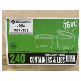 240ct Translucent Containers & Lids 16oz
