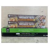 Parchment paper. Aluminum foil