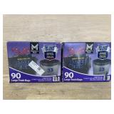 2 boxes 33 gal trash bags