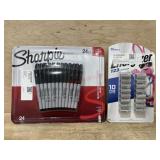 24 sharpies and batteries see photos for sizing
