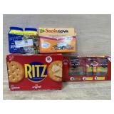 Mayo. Goya seasoning. Ritz. Beef jerky