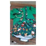 Green Christmas outfit for infant size 12 mos