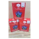 3- Boxes of 100 blue mini Christmas lights