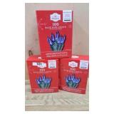 3- Boxes of 100 blue mini Christmas lights