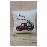 Red truck throw pillow