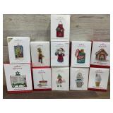 11- Hallmark keepsake ornaments  Santa, Elf,