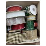 Tote of holiday ribbons
