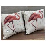 2- Flamingo throw pillows