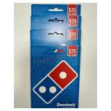 $100 total value dominos gift cards. 4-$25 gift