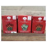 3- Boxes of red and green Christmas lights