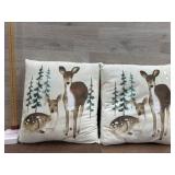 2- Deer design throw pillows