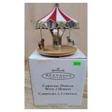 Hallmark Carousel display with 2 horses