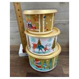 3 pc. Tupperware Winter scenes storage set