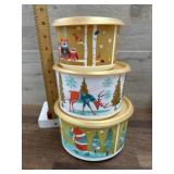 3 pc. Tupperware Winter scenes storage set