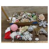 Flat of Christmas ornaments