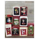 9- Hallmark ornaments Santa marionette, Angel and