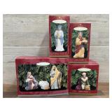 4 Keepsake Ornaments Including The Holy Family &