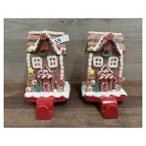 Two Gingerbread House Stocking Holders
