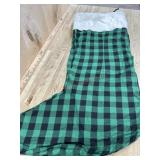 2 oversized green checkered stockings, 2 red, 2