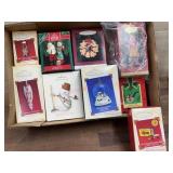9- Hallmark ornaments Santa, Snowman and more