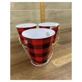 3- Mini red and clack buckets