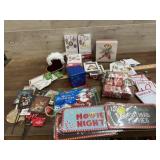 Flat of Christmas ornaments and gift tags