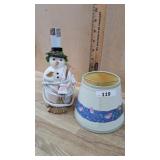 7 inch Snowman with birds table light