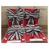 4 black and white bows