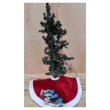24 inch Christmas tree with skirt and ornaments