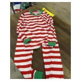 Size 8 kids red and white pajamas