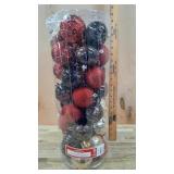 50- Shatter proof ornaments red, brown and gold