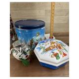 Tin with decorator jar and cookie keeper